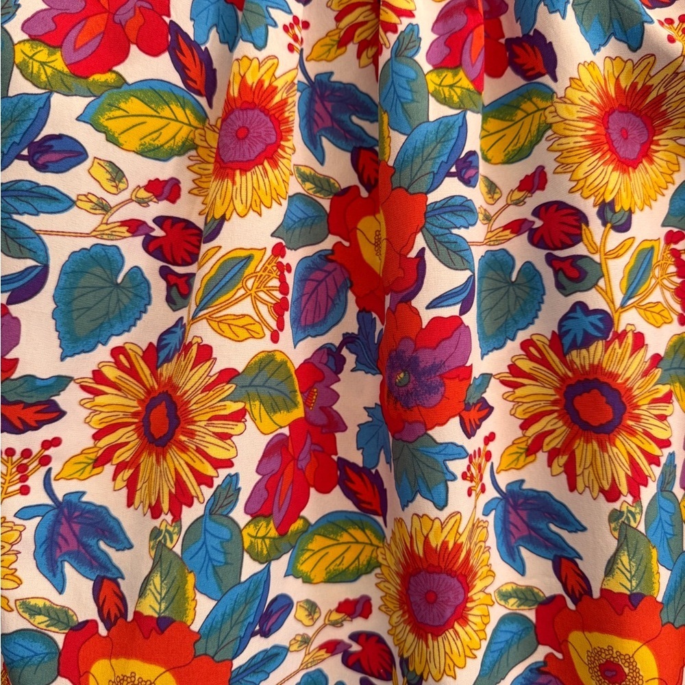 JODIFL Bold Moves White Floral Blouse Size Large - Picture 9 of 9